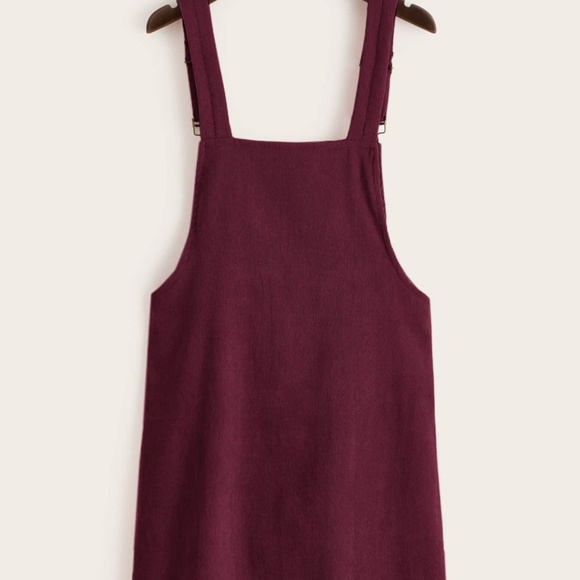 Burgundy Pinafore Dress - Picture 2 of 4